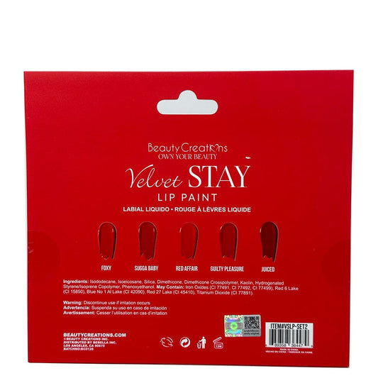 Velvet Stay Lip Paint Set - Red Desire (1 unit)